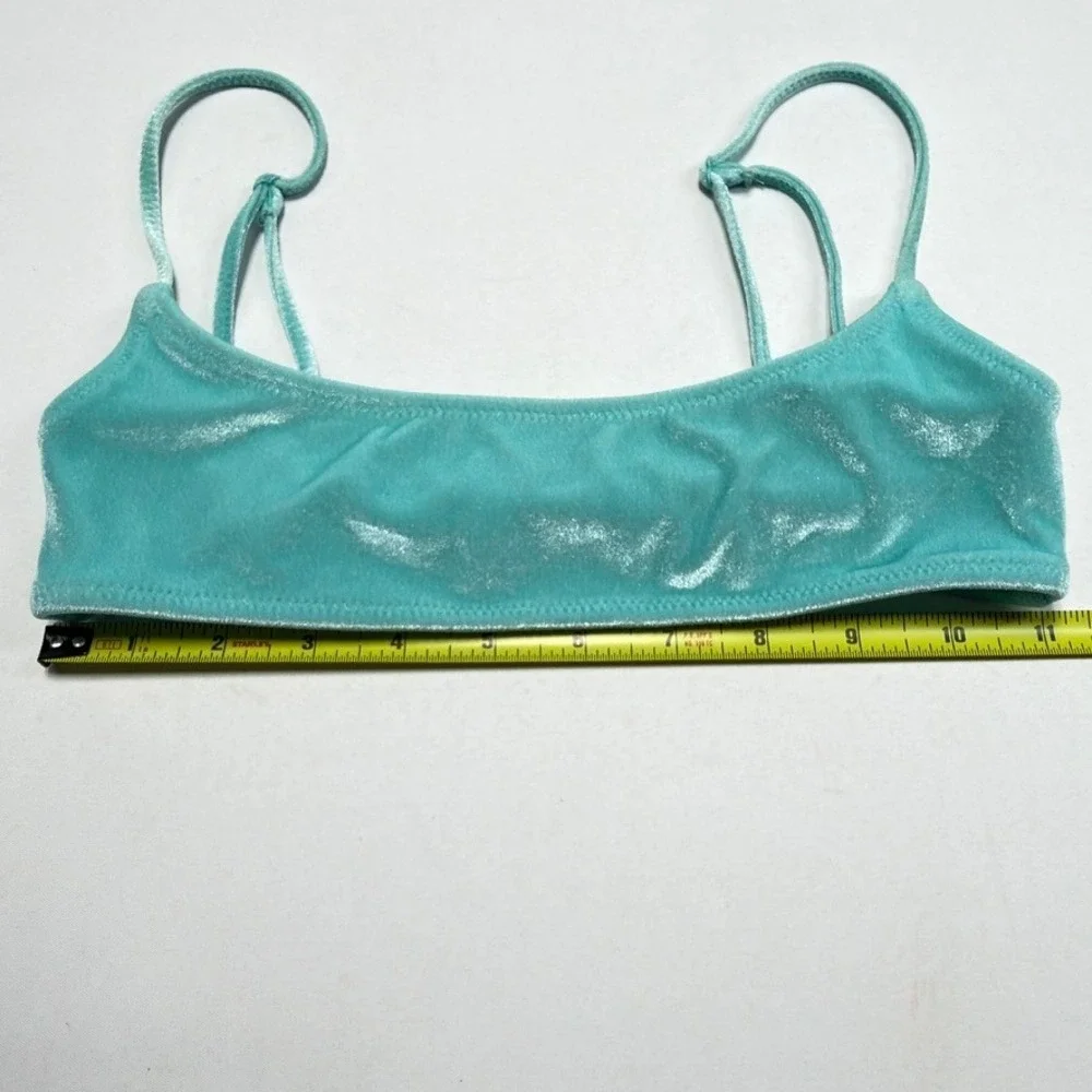 Triangl Velvet Bikini Bottoms XS Aqua Teal Swim Bottoms Top